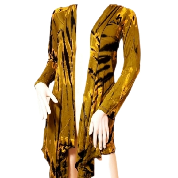 TIE DYE *5 Colors Avail* Rayon Stretch L/S Cardigan OS - Picture 2 of 8